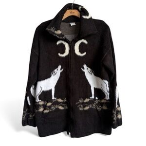 Vintage Inca Imports Wolf Moon Jacket Unisex XL